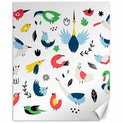 Vector Set Isolates With Cute Bird Scandinavian Style Canvas 16  X 20  by Simbadda