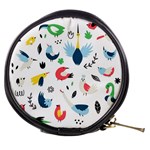 Vector Set Isolates With Cute Bird Scandinavian Style Mini Makeup Bag Front