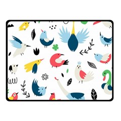 Vector Set Isolates With Cute Bird Scandinavian Style Fleece Blanket (small) by Simbadda