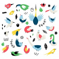 Vector Set Isolates With Cute Bird Scandinavian Style Play Mat (rectangle) by Simbadda