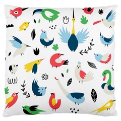 Vector Set Isolates With Cute Bird Scandinavian Style Large Cushion Case (one Side) by Simbadda