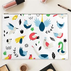 Vector Set Isolates With Cute Bird Scandinavian Style Cosmetic Bag (xxl) by Simbadda