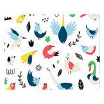 Vector Set Isolates With Cute Bird Scandinavian Style Two Sides Premium Plush Fleece Blanket (Large) 80 x60  Blanket Front