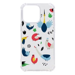 Vector Set Isolates With Cute Bird Scandinavian Style Iphone 13 Pro Tpu Uv Print Case