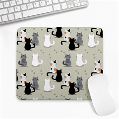 Cute Cat Seamless Pattern Large Mousepad by Simbadda