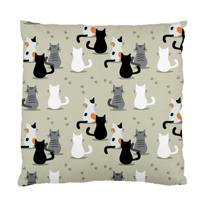 Cute Cat Seamless Pattern Standard Cushion Case (One Side)