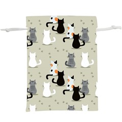 Cute Cat Seamless Pattern Lightweight Drawstring Pouch (xl) by Simbadda