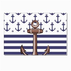 Anchor Background Design Postcards 5  X 7  (pkg Of 10) by Simbadda