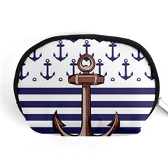 Anchor Background Design Accessory Pouch (medium) by Simbadda