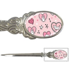 Cartoon Cute Valentines Day Doodle Heart Love Flower Seamless Pattern Vector Letter Opener by Simbadda