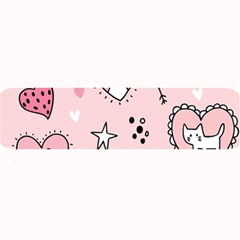 Cartoon Cute Valentines Day Doodle Heart Love Flower Seamless Pattern Vector Large Bar Mat by Simbadda