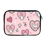 Cartoon Cute Valentines Day Doodle Heart Love Flower Seamless Pattern Vector Apple MacBook Pro 17  Zipper Case Front