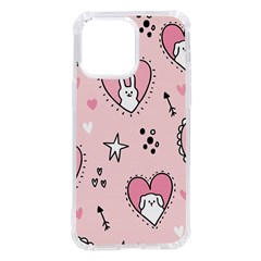 Cartoon Cute Valentines Day Doodle Heart Love Flower Seamless Pattern Vector Iphone 14 Pro Max Tpu Uv Print Case by Simbadda