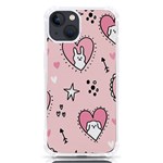 Cartoon Cute Valentines Day Doodle Heart Love Flower Seamless Pattern Vector iPhone 13 TPU UV Print Case Front