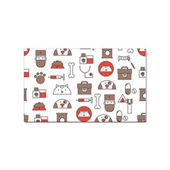 Vector Thin Line Art Vet Seamless Pattern Sticker Rectangular (10 Pack)