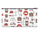 Vector Thin Line Art Vet Seamless Pattern Pencil Case Back