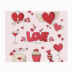 Hand Drawn Valentines Day Element Collection Small Glasses Cloth (2 Sides) by Simbadda