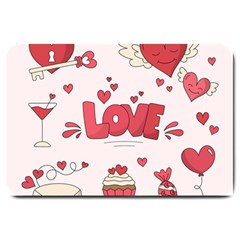 Hand Drawn Valentines Day Element Collection Large Doormat by Simbadda