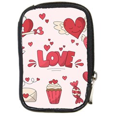 Hand Drawn Valentines Day Element Collection Compact Camera Leather Case by Simbadda