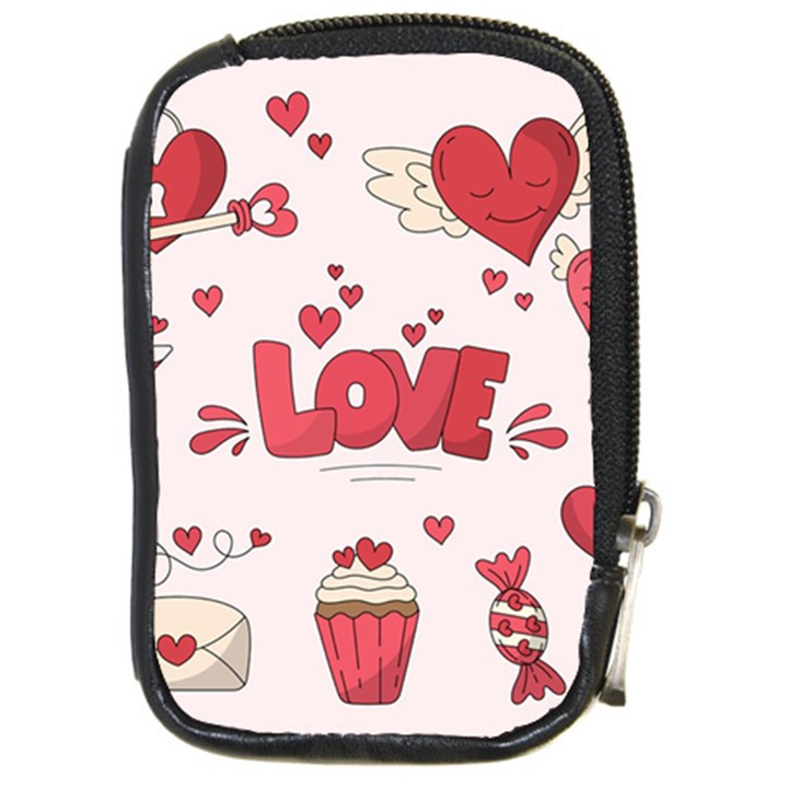 Hand Drawn Valentines Day Element Collection Compact Camera Leather Case