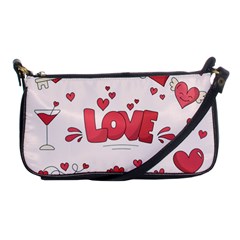 Hand Drawn Valentines Day Element Collection Shoulder Clutch Bag by Simbadda