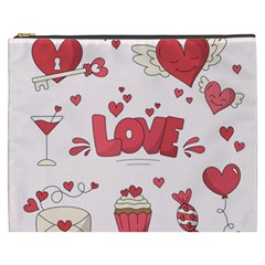 Hand Drawn Valentines Day Element Collection Cosmetic Bag (xxxl) by Simbadda