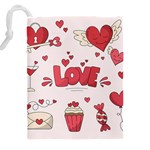 Hand Drawn Valentines Day Element Collection Drawstring Pouch (4XL) Back