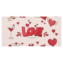 Hand Drawn Valentines Day Element Collection Banner And Sign 6  X 3  by Simbadda