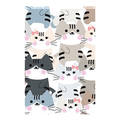 Cute Cat Couple Seamless Pattern Cartoon Shower Curtain 48  X 72  (small)  by Simbadda