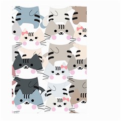 Cute Cat Couple Seamless Pattern Cartoon Large Garden Flag (two Sides) by Simbadda