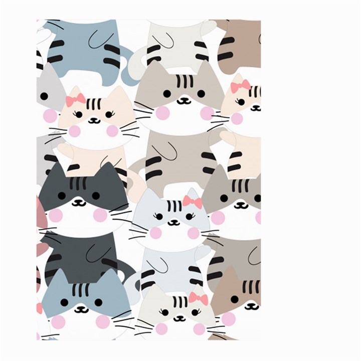 Cute Cat Couple Seamless Pattern Cartoon Large Garden Flag (Two Sides)