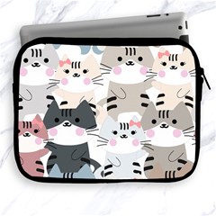 Cute Cat Couple Seamless Pattern Cartoon Apple Ipad 2/3/4 Zipper Cases by Simbadda