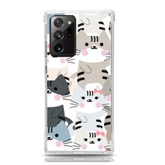 Cute Cat Couple Seamless Pattern Cartoon Samsung Galaxy Note 20 Ultra Tpu Uv Case by Simbadda