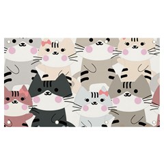 Cute Cat Couple Seamless Pattern Cartoon Banner And Sign 7  X 4  by Simbadda