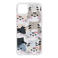 Cute Cat Couple Seamless Pattern Cartoon Iphone 14 Plus Tpu Uv Print Case