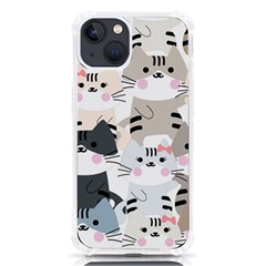 Cute Cat Couple Seamless Pattern Cartoon Iphone 13 Tpu Uv Print Case by Simbadda