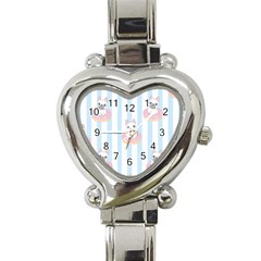 French-bulldog-dog-seamless-pattern Heart Italian Charm Watch by Simbadda