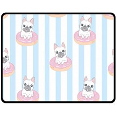 French-bulldog-dog-seamless-pattern Two Sides Fleece Blanket (medium) by Simbadda