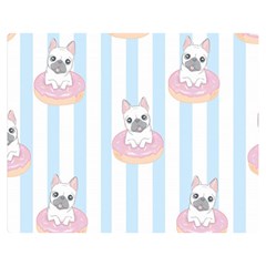 French-bulldog-dog-seamless-pattern Two Sides Premium Plush Fleece Blanket (medium)