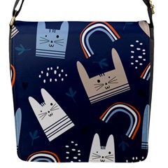 Colorful-cute-cats-seamless-pattern Flap Closure Messenger Bag (s) by Simbadda