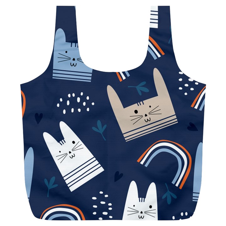 Colorful-cute-cats-seamless-pattern Full Print Recycle Bag (XL)