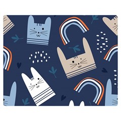 Colorful-cute-cats-seamless-pattern Premium Plush Fleece Blanket (medium) by Simbadda