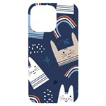 Colorful-cute-cats-seamless-pattern iPhone 14 Pro Max Black UV Print Case Front