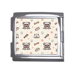 Pug-dog-cat-with-bone-fish-bones-paw-prints-ball-seamless-pattern-vector-background Mega Link Italian Charm (18mm)