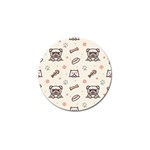 Pug-dog-cat-with-bone-fish-bones-paw-prints-ball-seamless-pattern-vector-background Golf Ball Marker Front