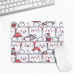 Cute-cat-chef-cooking-seamless-pattern-cartoon Small Mousepad by Simbadda