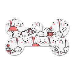 Cute-cat-chef-cooking-seamless-pattern-cartoon Dog Tag Bone (two Sides) by Simbadda