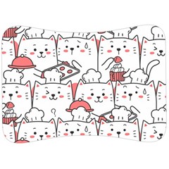 Cute-cat-chef-cooking-seamless-pattern-cartoon Velour Seat Head Rest Cushion by Simbadda