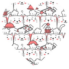 Cute-cat-chef-cooking-seamless-pattern-cartoon Wooden Puzzle Heart