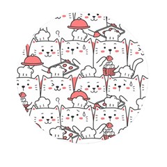 Cute-cat-chef-cooking-seamless-pattern-cartoon Mini Round Pill Box (pack Of 3)